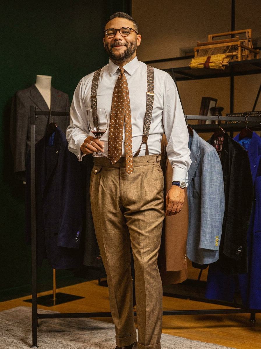 Mickey Winston, founder of Modicum Bespoke, in the Napa showroom